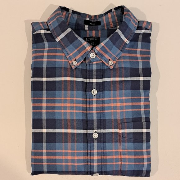J. Crew Other - J. Crew Men's Large Slim Fit Flex Oxford Button Down Plaid Shirt Style #AO407
